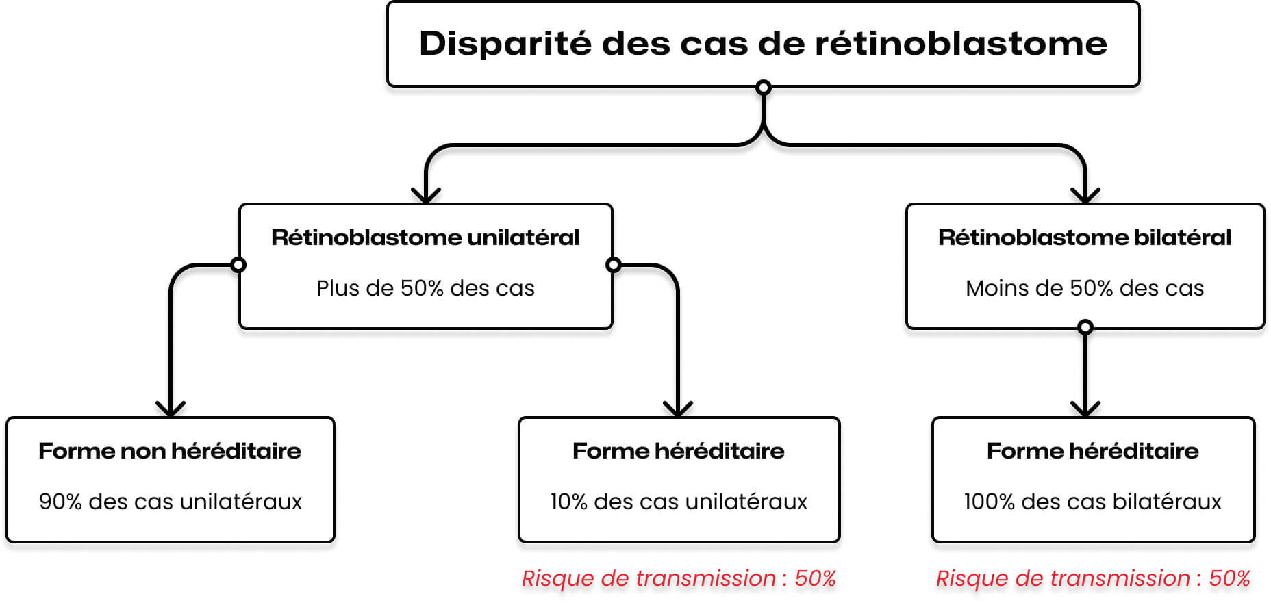 diagramme de la disparité-des cas-retinoblastome